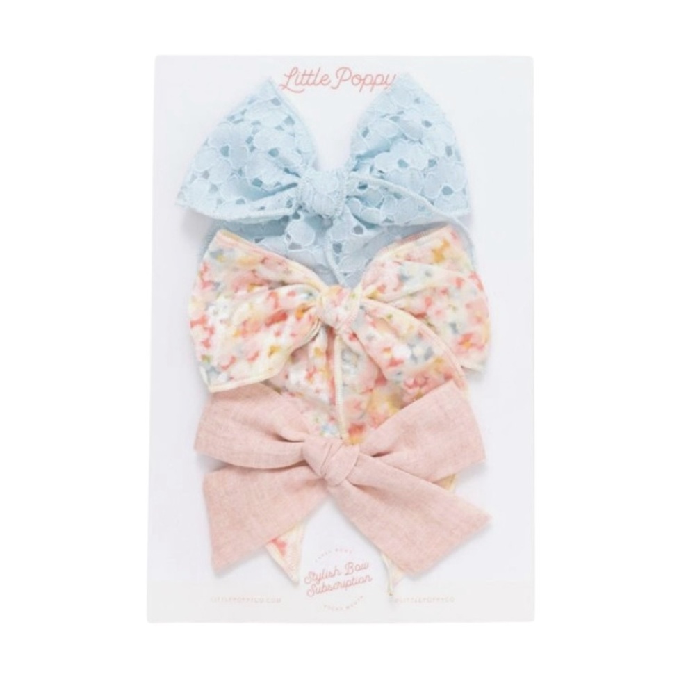 Little Poppy Co The Hannah Bow Clip Set - April 2023